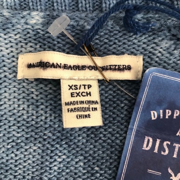American Eagle Outfitters Blue Long Sleeve Tie Dye Crewneck Sweater Small New - Picture 10 of 11